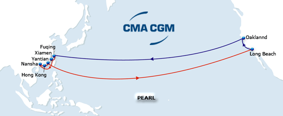 CMA CGM（達飛輪船）珠三角快遞航線(xiàn)